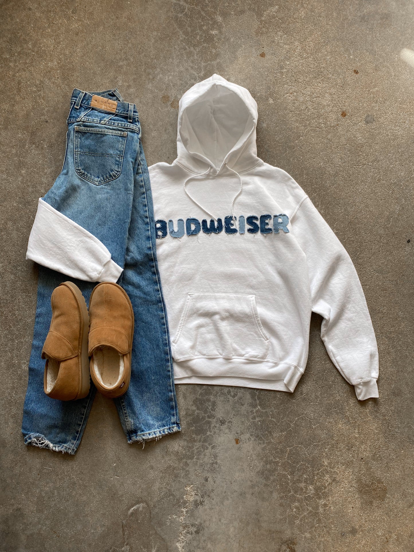 Budweiser Denim Spellout Hoodie - M