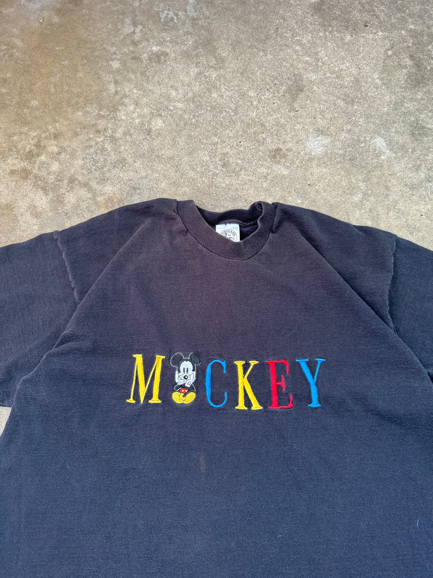 Vintage Mickey Embroidered Tee - XL