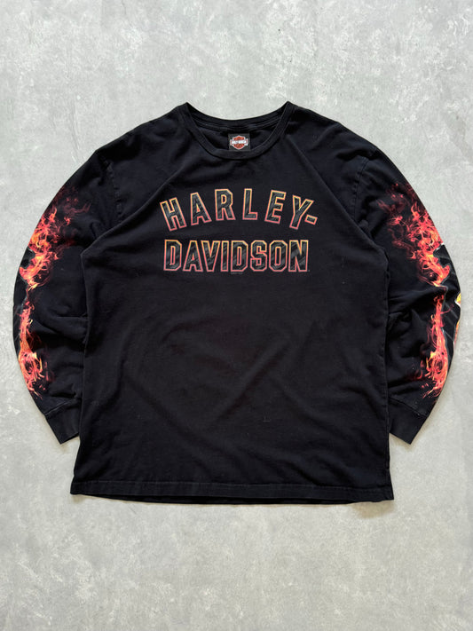 Vintage Harley Davidson Longsleeve Flame Tee - XL