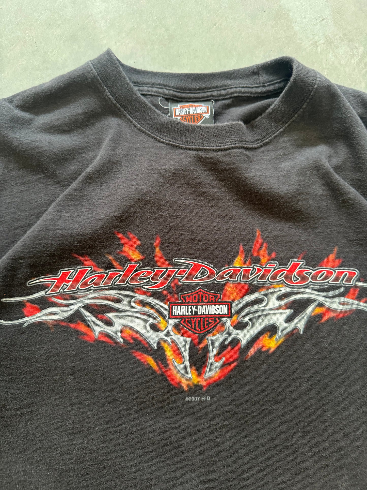 Vintage Harley Davidson Flame Longsleeve Tee - L