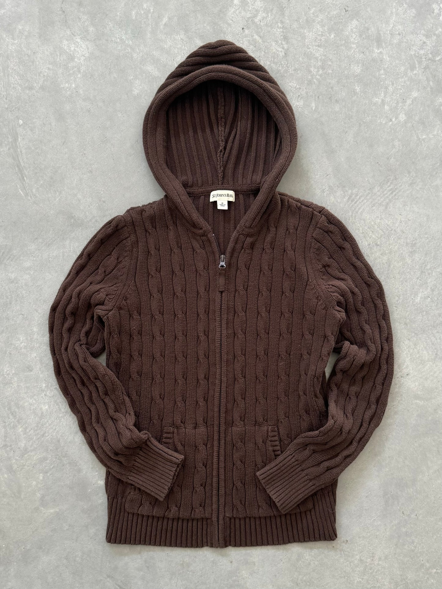 Vintage Hooded Sweater Zip Up - M