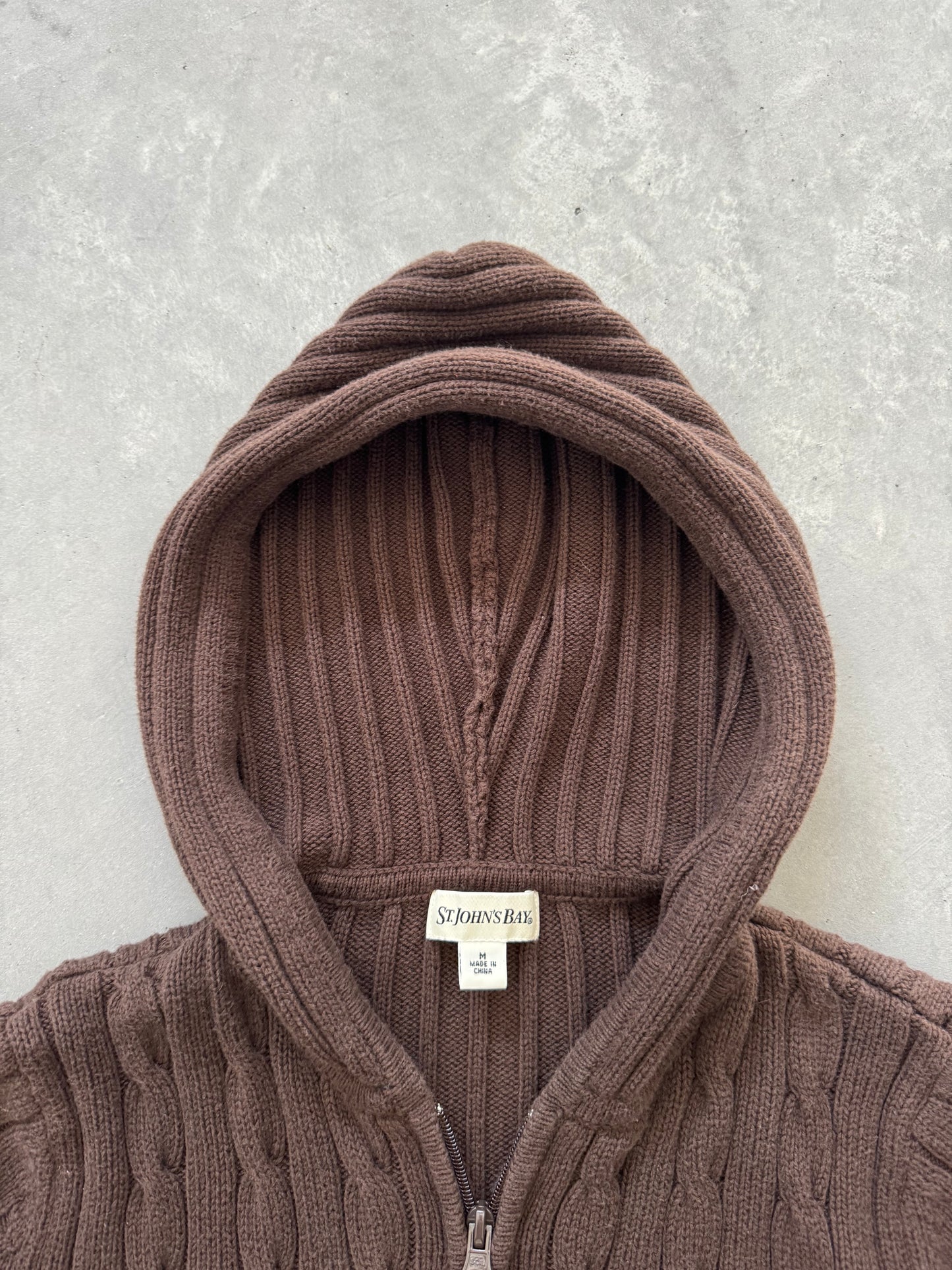 Vintage Hooded Sweater Zip Up - M