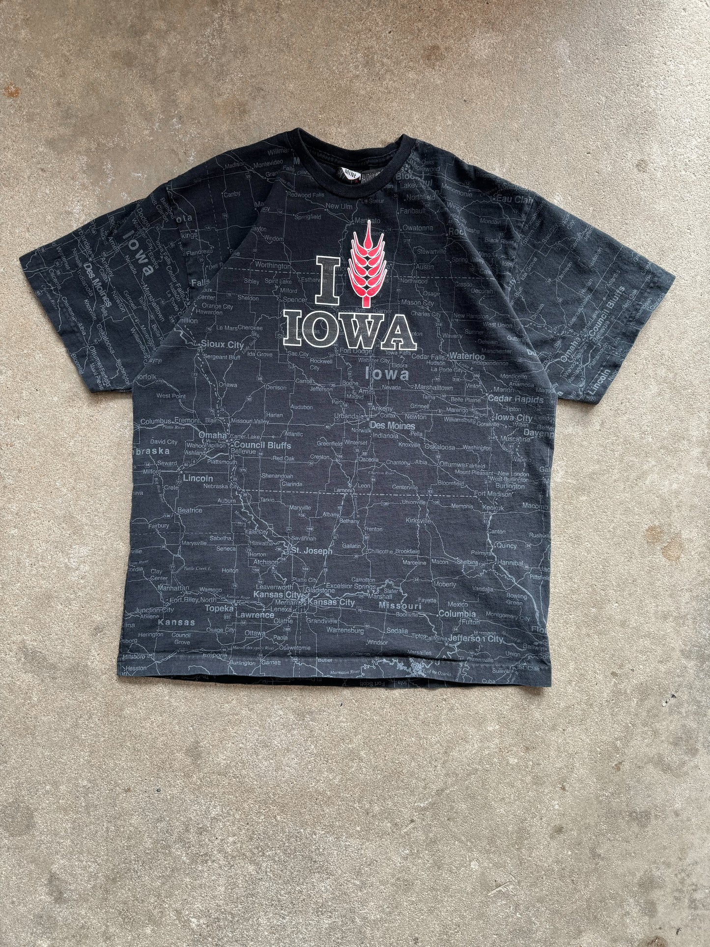 Vintage Iowa Map Tee - L