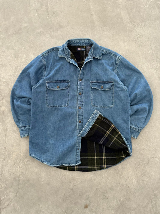 Vintage Faded Glory Denim Fleece Lined Jacket - L