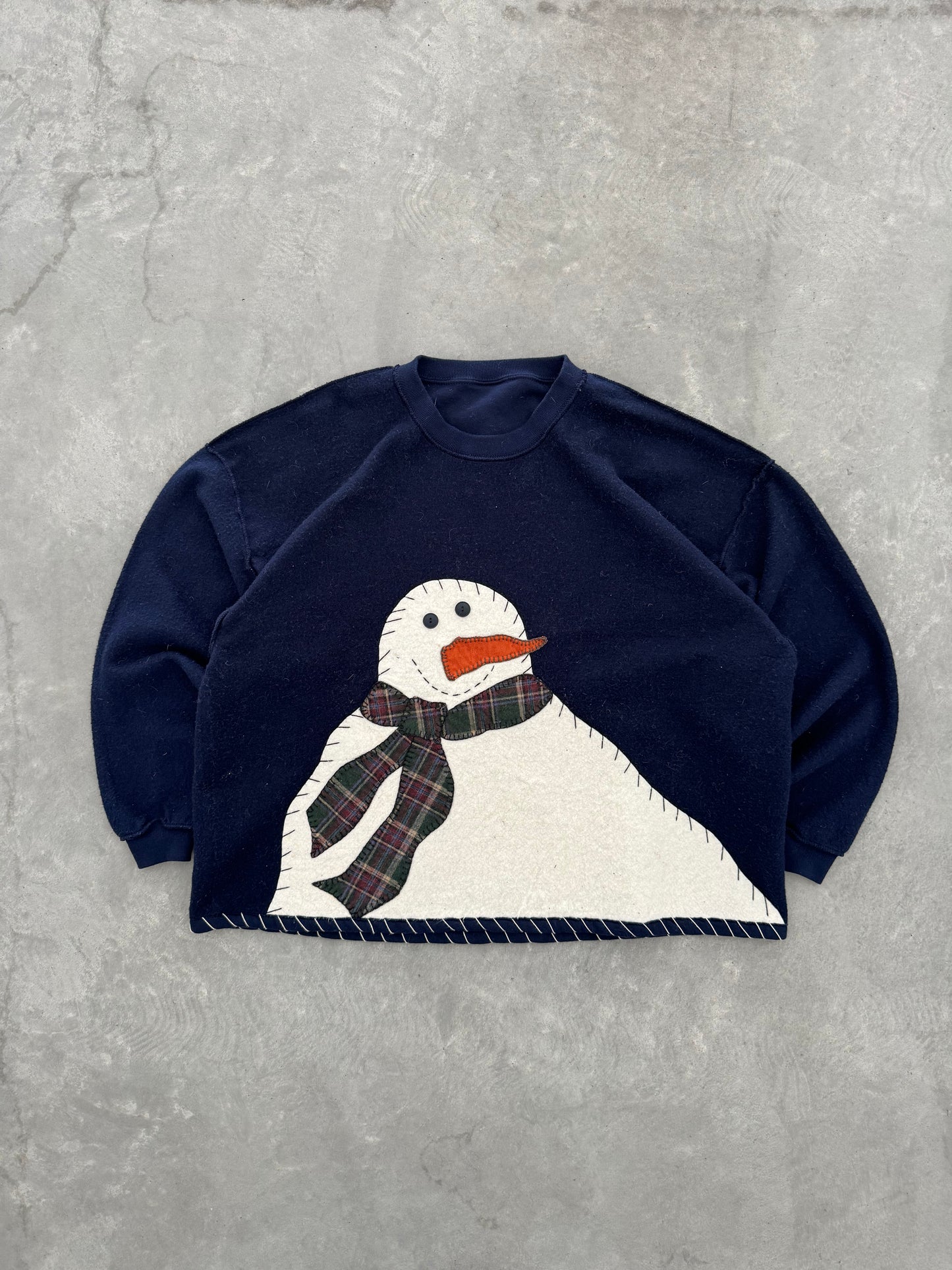 Handmade Snowman Sweatshirt - XL