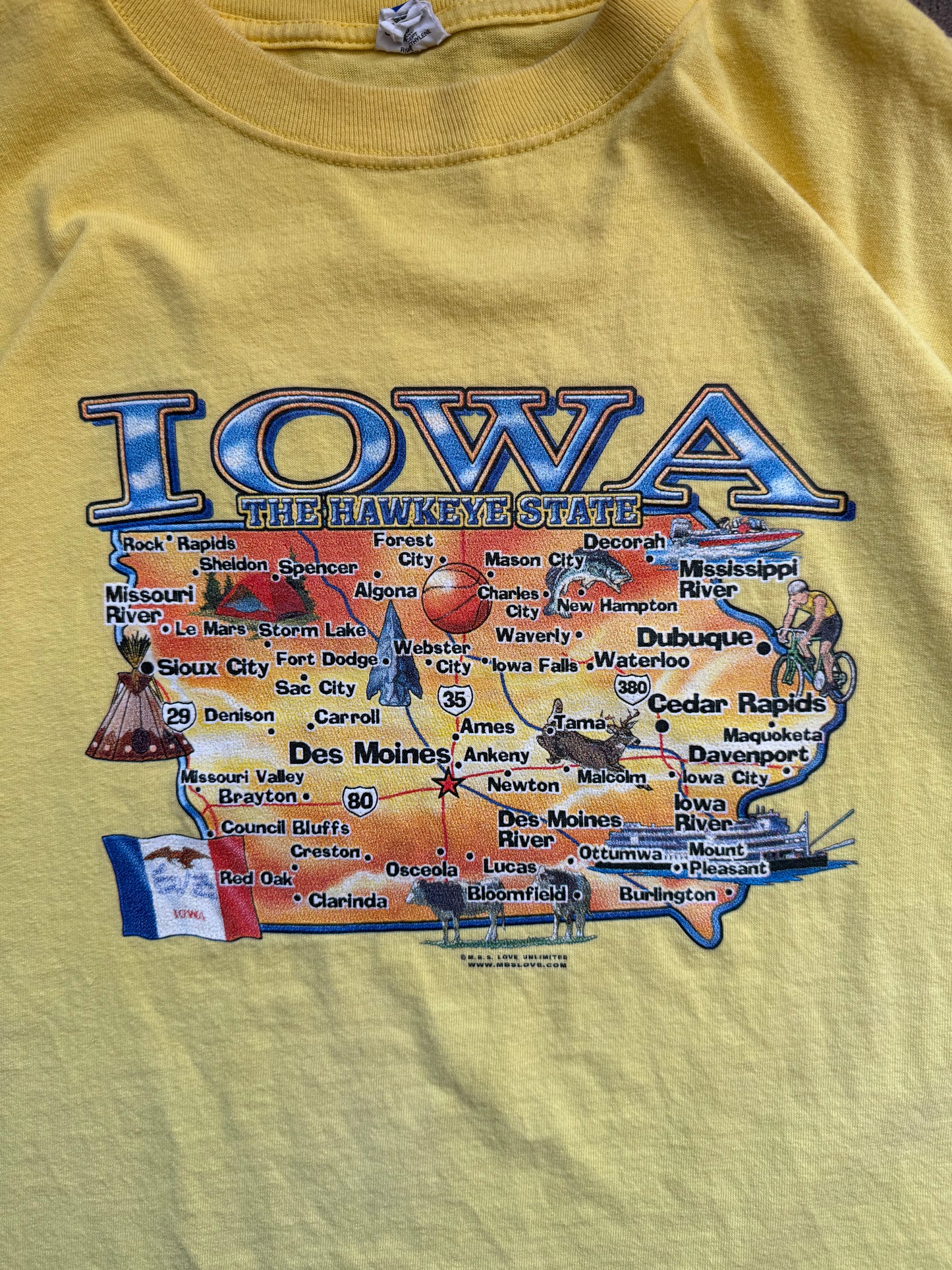 Vintage Iowa Map Tee - L