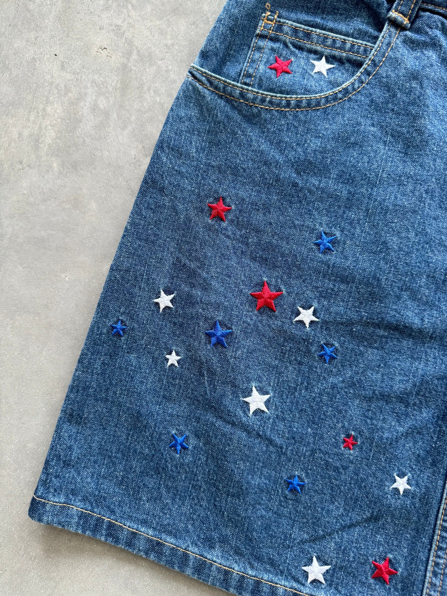 Vintage Star Denim Skirt - 27x16