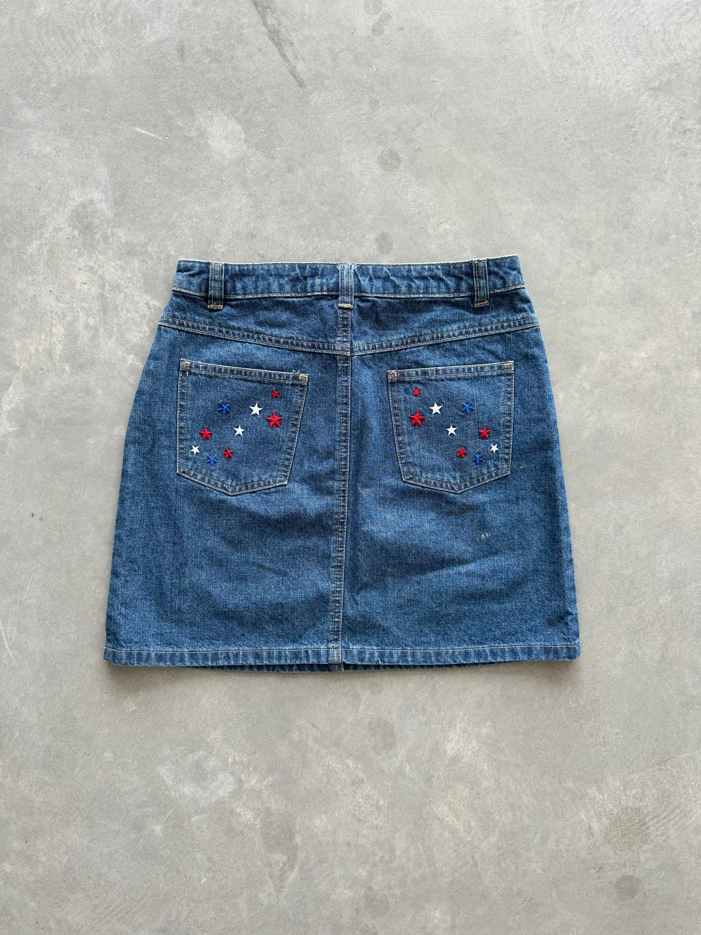 Vintage Star Denim Skirt - 27x16