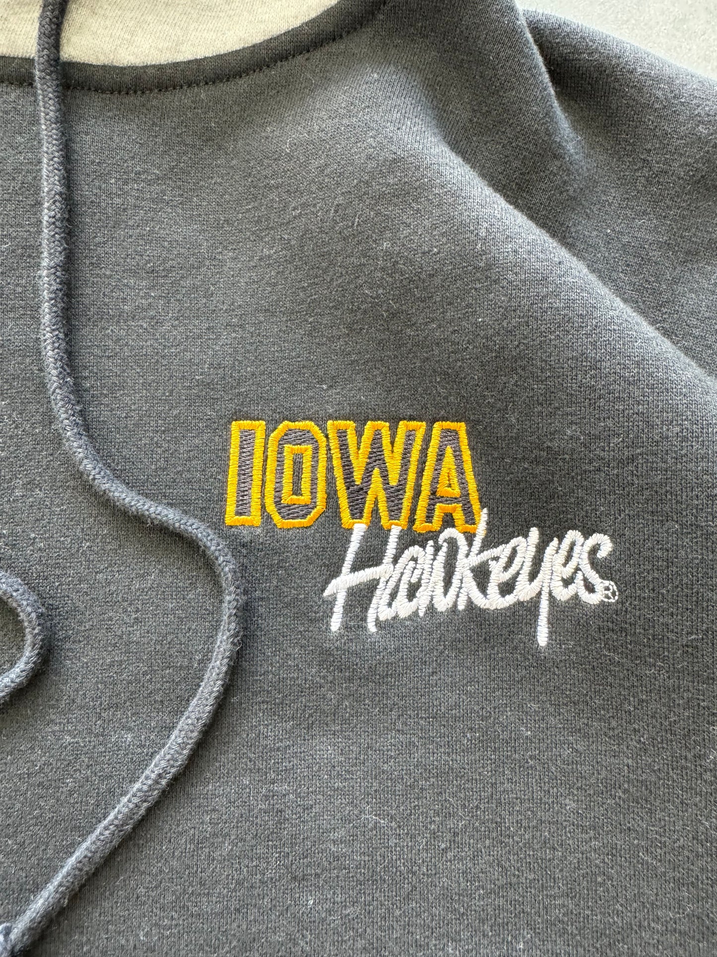 Vintage Iowa Hawkeyes Colorblock Hoodie - L