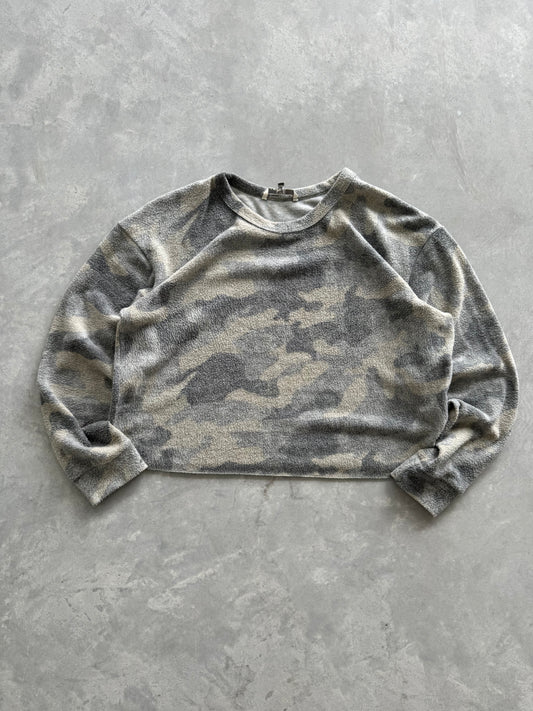 Camo Cropped Sweatshirt - S