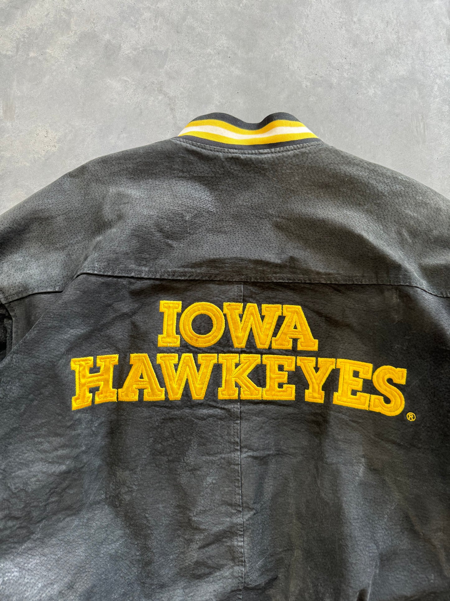 Vintage Iowa Hawkeyes Leather Coat - L