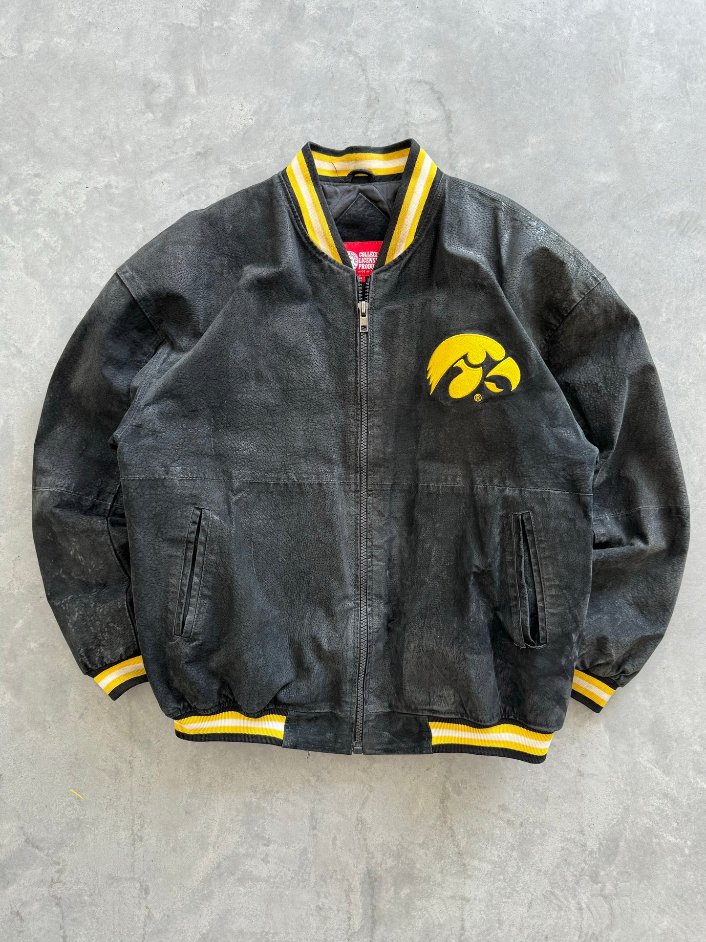 Vintage Iowa Hawkeyes Leather Coat - L